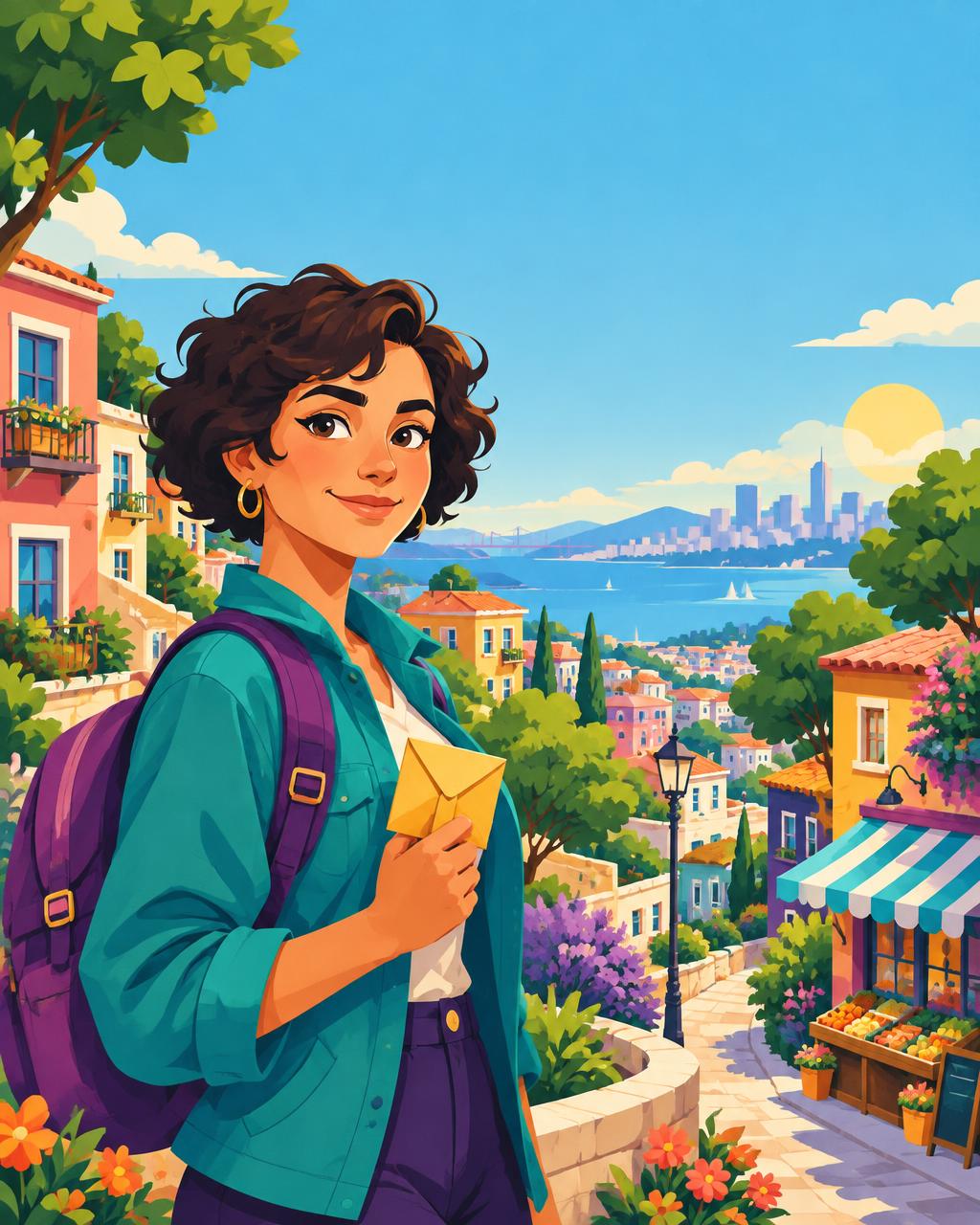 Illustrated city and your guide